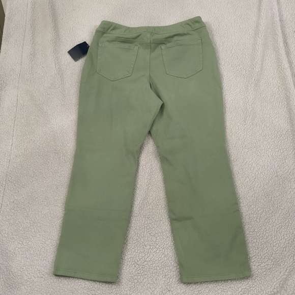 Coldwater Creek ShapeMe Classic Jeans 16P High-Rise Straight Leg Agave Green New - Picture 8 of 15